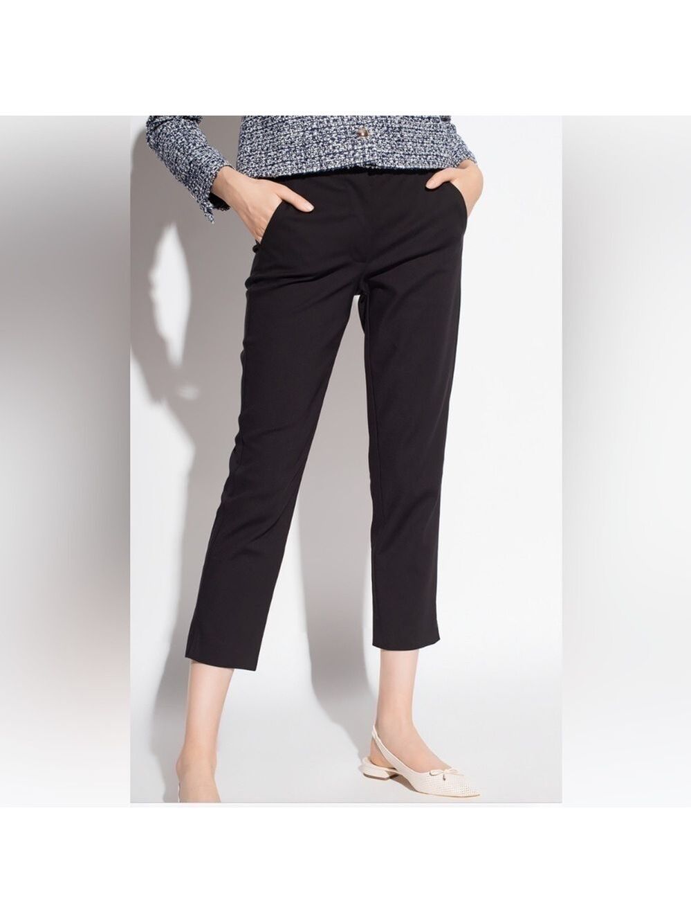 NWT Kate Spade Mainline Stretch Twill Dress Straight Crop Pant with Slits on Hem